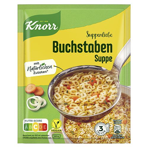 KNORR SUPPENLIEBE BUCHSTABEN - SUPPE 3 TELLER 